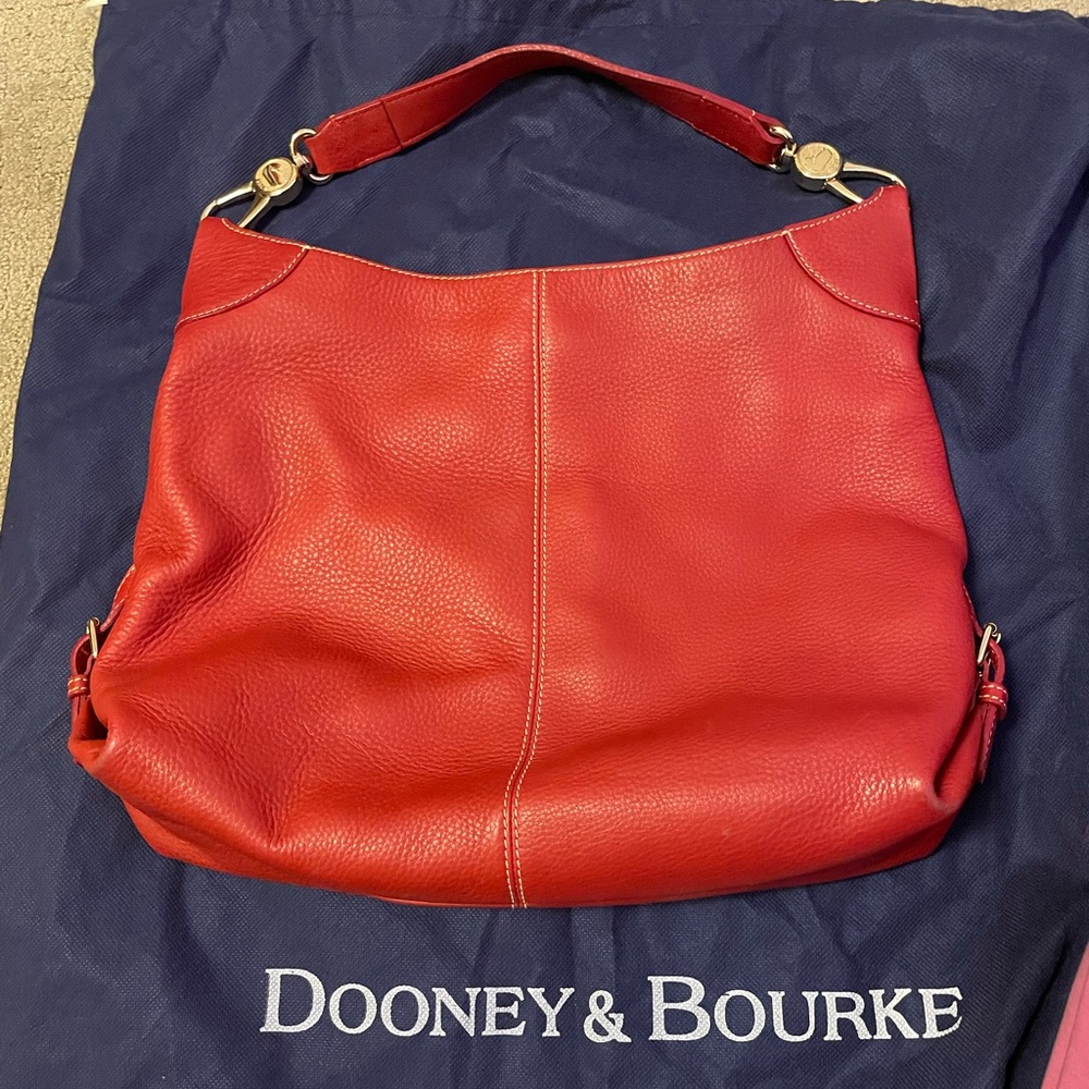 Dark red leather Dooney & Bourke shoulder bag purse
